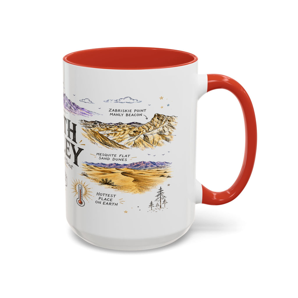 Death Valley National Park Coffee Mug | California Desert Hiking Camping Gift | Accent Color Ceramic 11oz 15oz