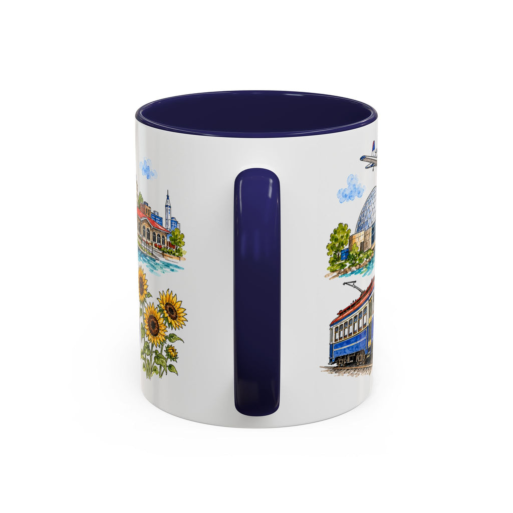 Wichita Illustrated Travel Mug | City Souvenir Accent Coffee Mug | 11oz 15oz Ceramic Cup