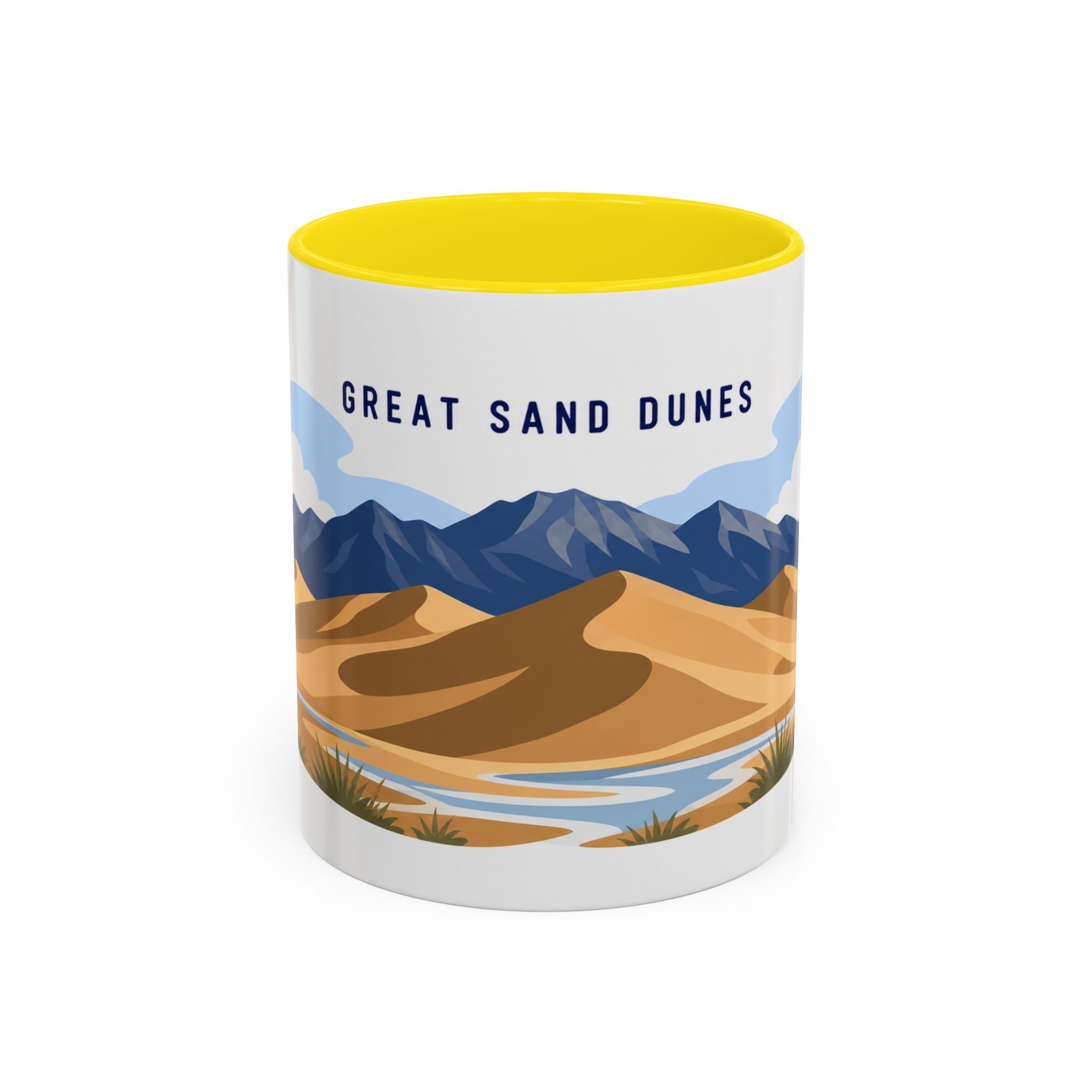 Great Sand Dunes National Park Coffee Mug | Solid Color Block Park Souvenir | 11oz 15oz Accent Mug