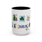 Dublin Coffee Mug | Postage Stamp Collage Mug | Travel Souvenir Accent Cup 11oz 15oz