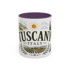 Tuscany Coffee Mug | Travel Destination Souvenir Gift | Accent Color Ceramic 11oz 15oz