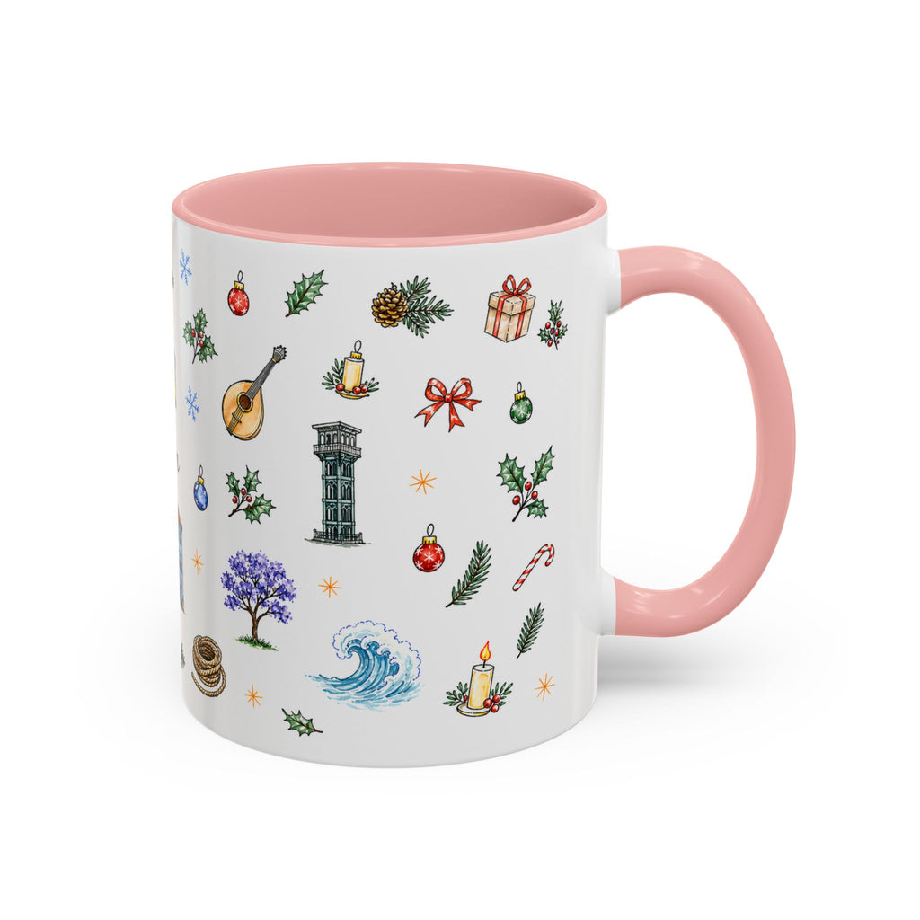 Lisbon Christmas Mug | Watercolor City Souvenir | Ceramic Coffee Cup 11oz 15oz