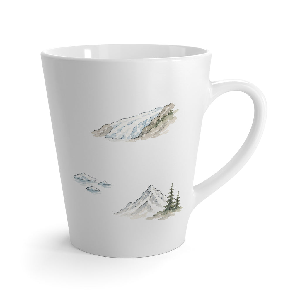 Kenai Fjords National Park Latte Mug | Pastel Watercolor Nature Coffee Cup | 12 oz Travel Souvenir Gift