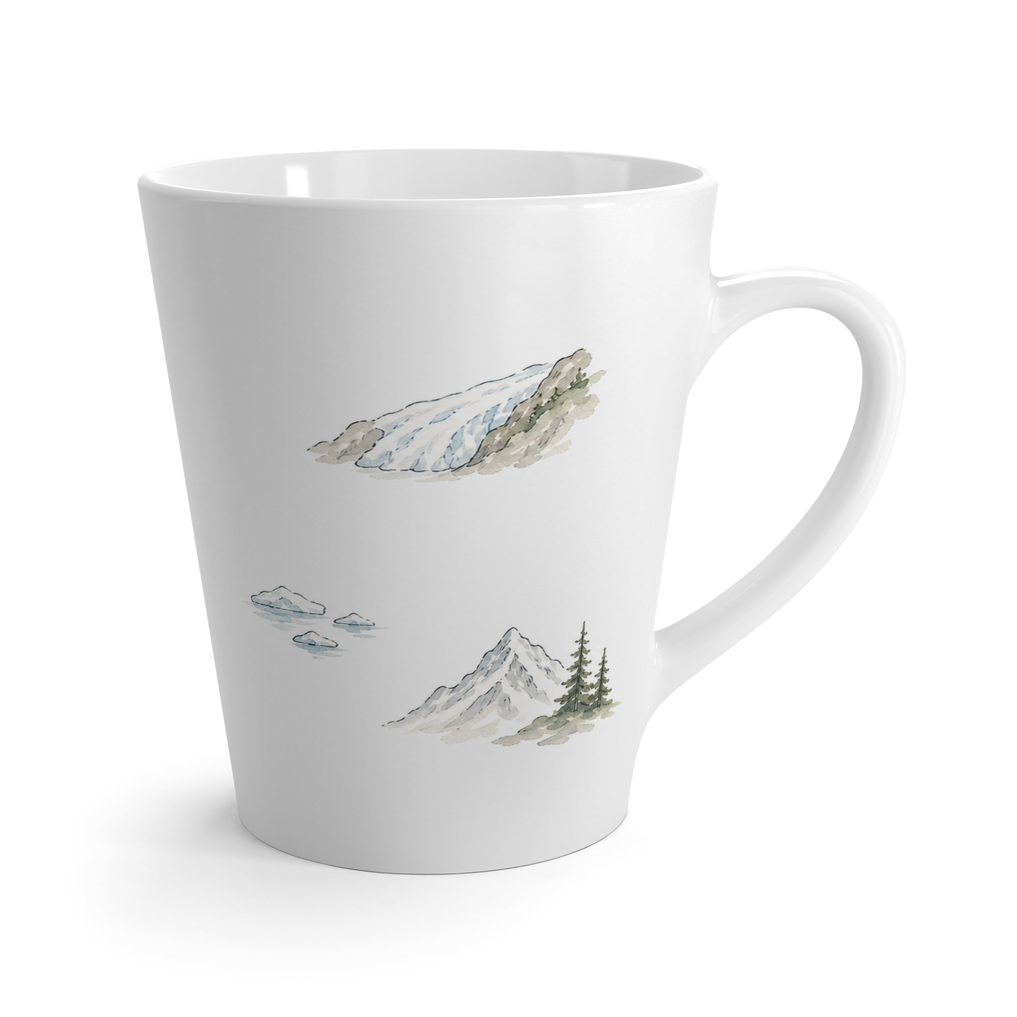 Kenai Fjords National Park Latte Mug | Pastel Watercolor Nature Coffee Cup | 12 oz Travel Souvenir Gift