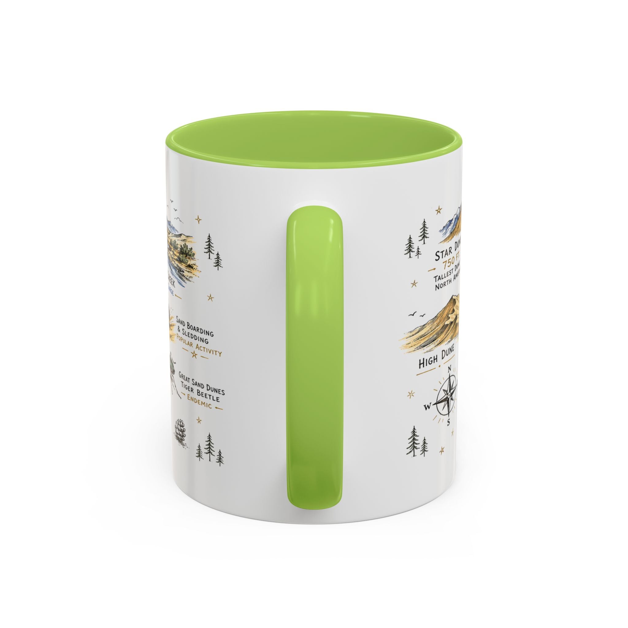 Great Sand Dunes National Park Coffee Mug | Colorado Desert Mountain Dunes Gift | Accent Color Ceramic 11oz 15oz