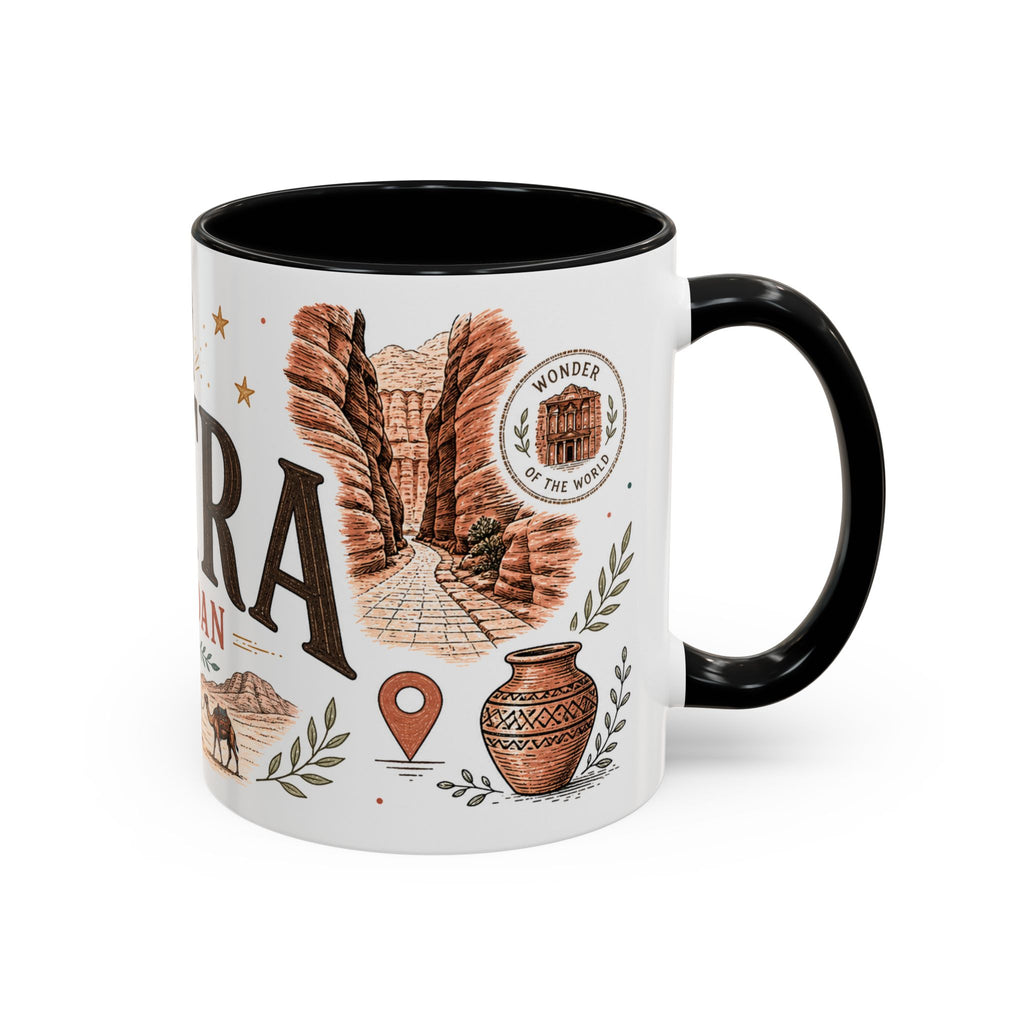 Petra Coffee Mug | Travel Destination Souvenir Gift | Accent Color Ceramic 11oz 15oz