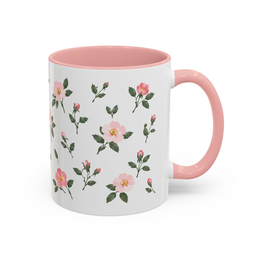 North Dakota Wild Prairie Rose Mug, State Flower Floral Coffee Cup, 11oz Botanical Gift