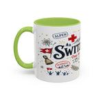 Switzerland Coffee Mug | World Cup Soccer Fan Gift | Accent Color Ceramic 11oz 15oz