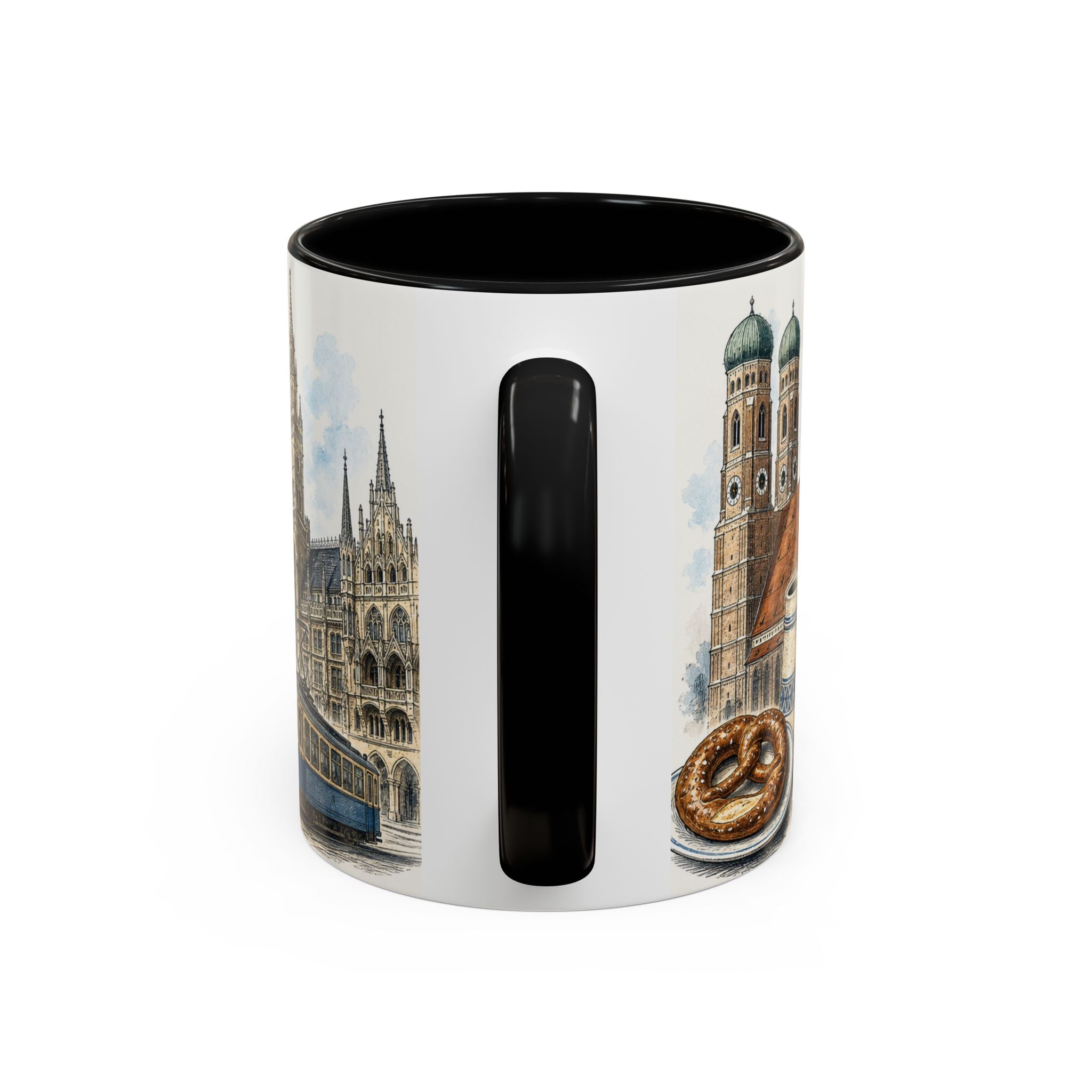 Munich Coffee Mug | Germany Travel Souvenir | Vintage Illustrated City Gift | 11 oz 15 oz Accent Mug