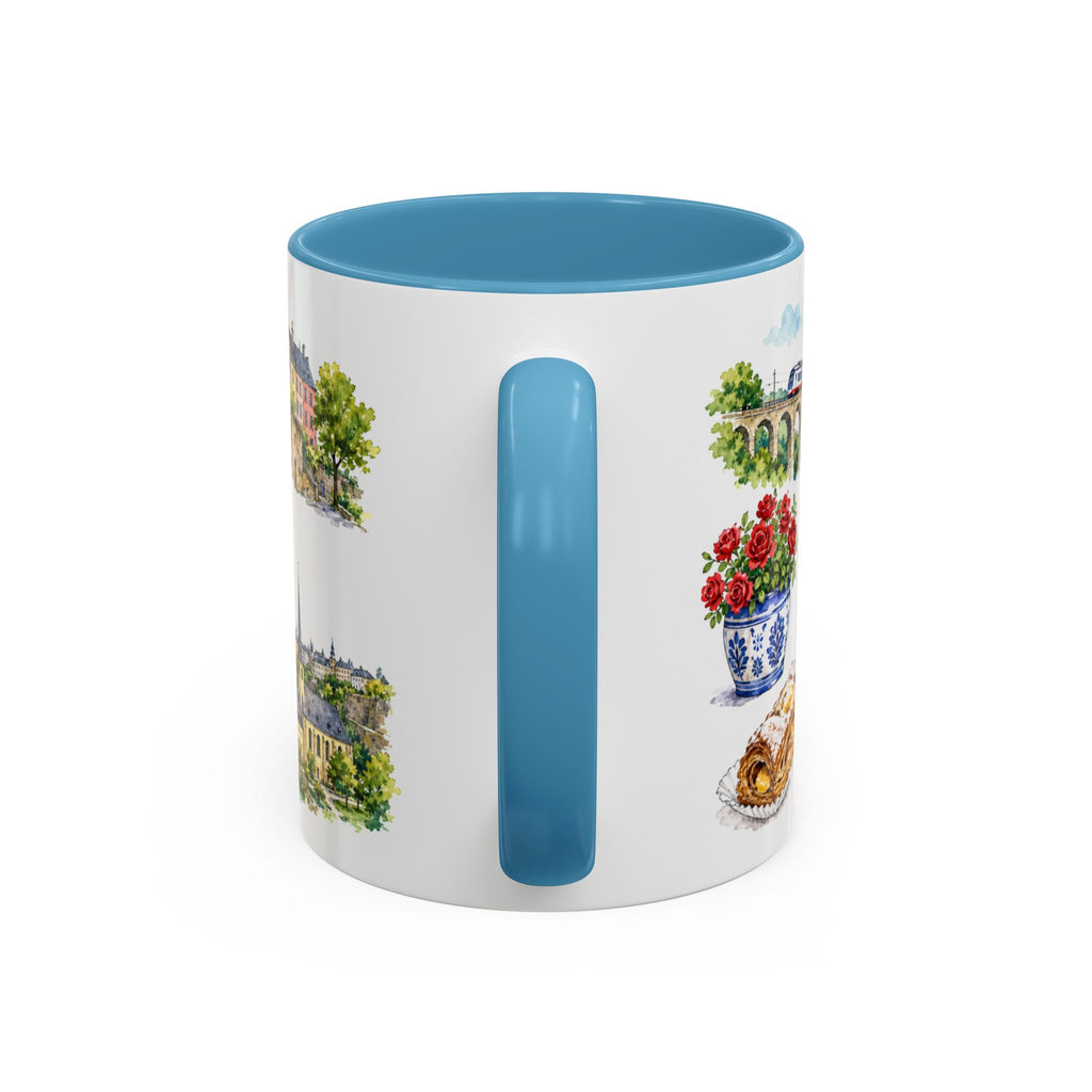 Luxembourg City Illustrated Travel Mug | City Souvenir Accent Coffee Mug | 11oz 15oz Ceramic Cup