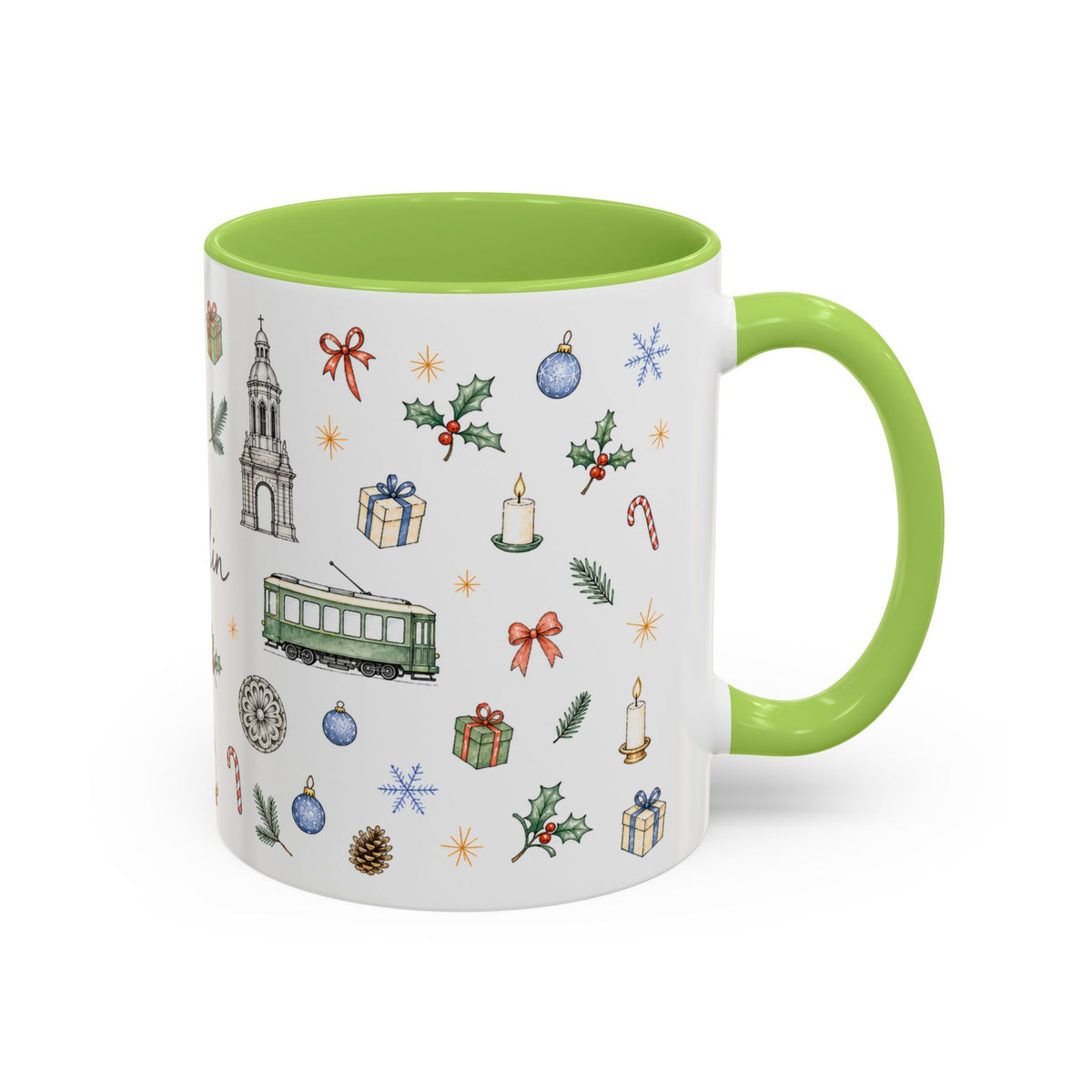 Dublin Christmas Mug | Watercolor City Souvenir, Holiday Travel Gift (11oz/15oz)