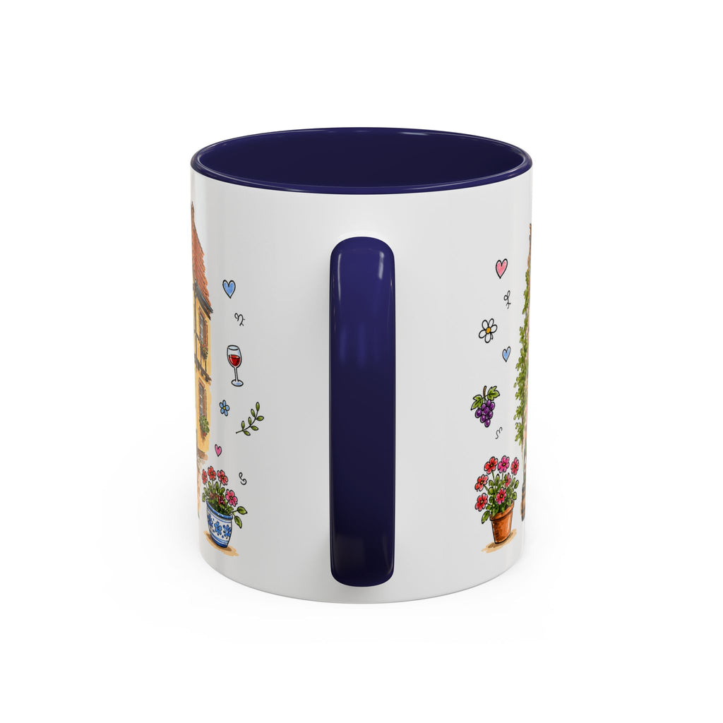 Colmar Illustrated Travel Mug | France Souvenir Accent Coffee Mug | 11oz 15oz Ceramic Cup