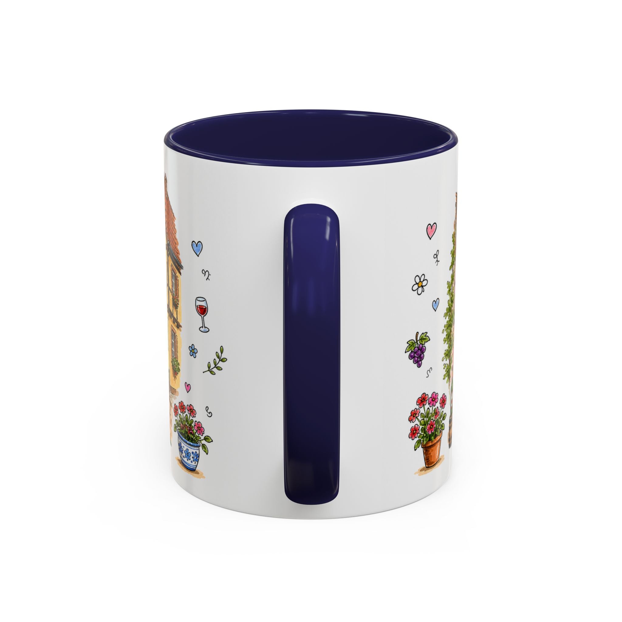 Colmar Illustrated Travel Mug | France Souvenir Accent Coffee Mug | 11oz 15oz Ceramic Cup