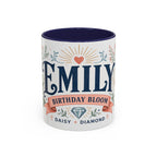 Personalized Name Birth Month Mug | Birth Flower Stone Birthday Gift | 11oz 15oz