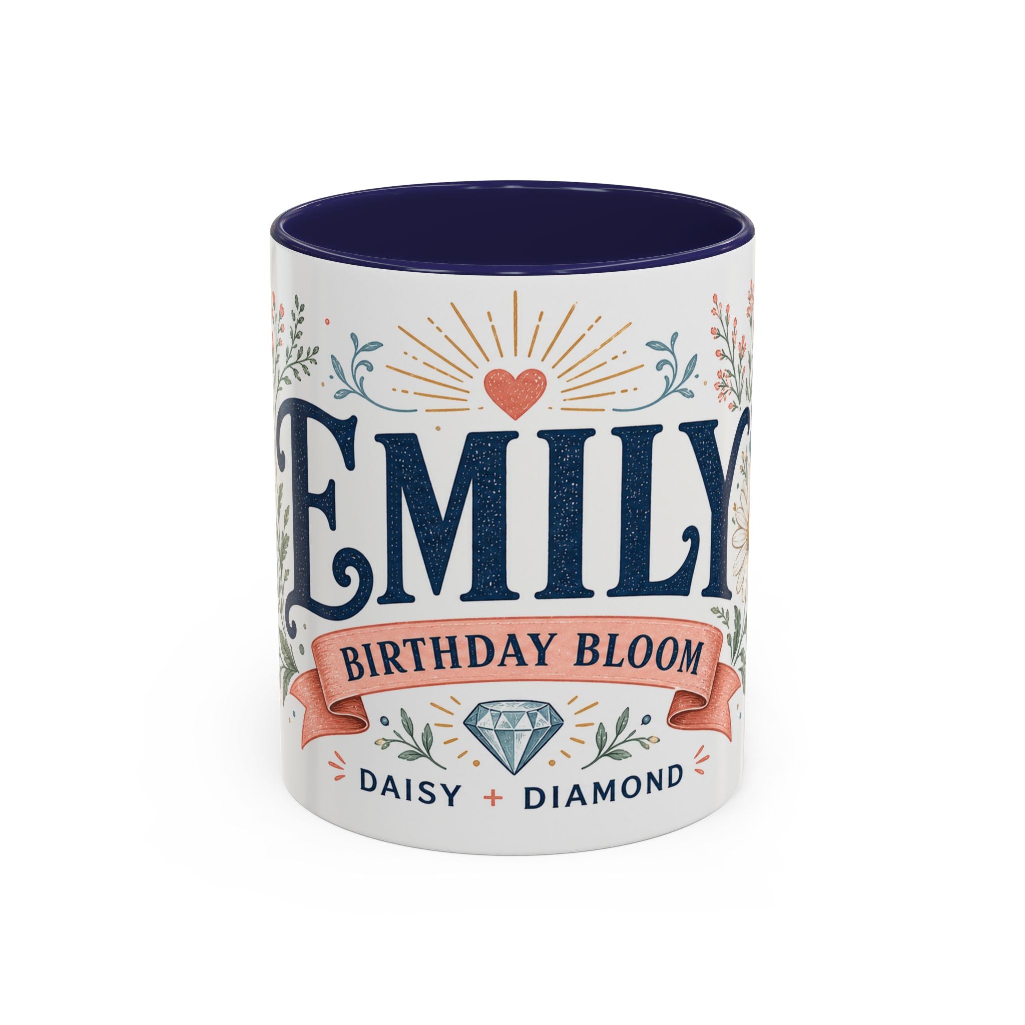 Personalized Name Birth Month Mug | Birth Flower Stone Birthday Gift | 11oz 15oz