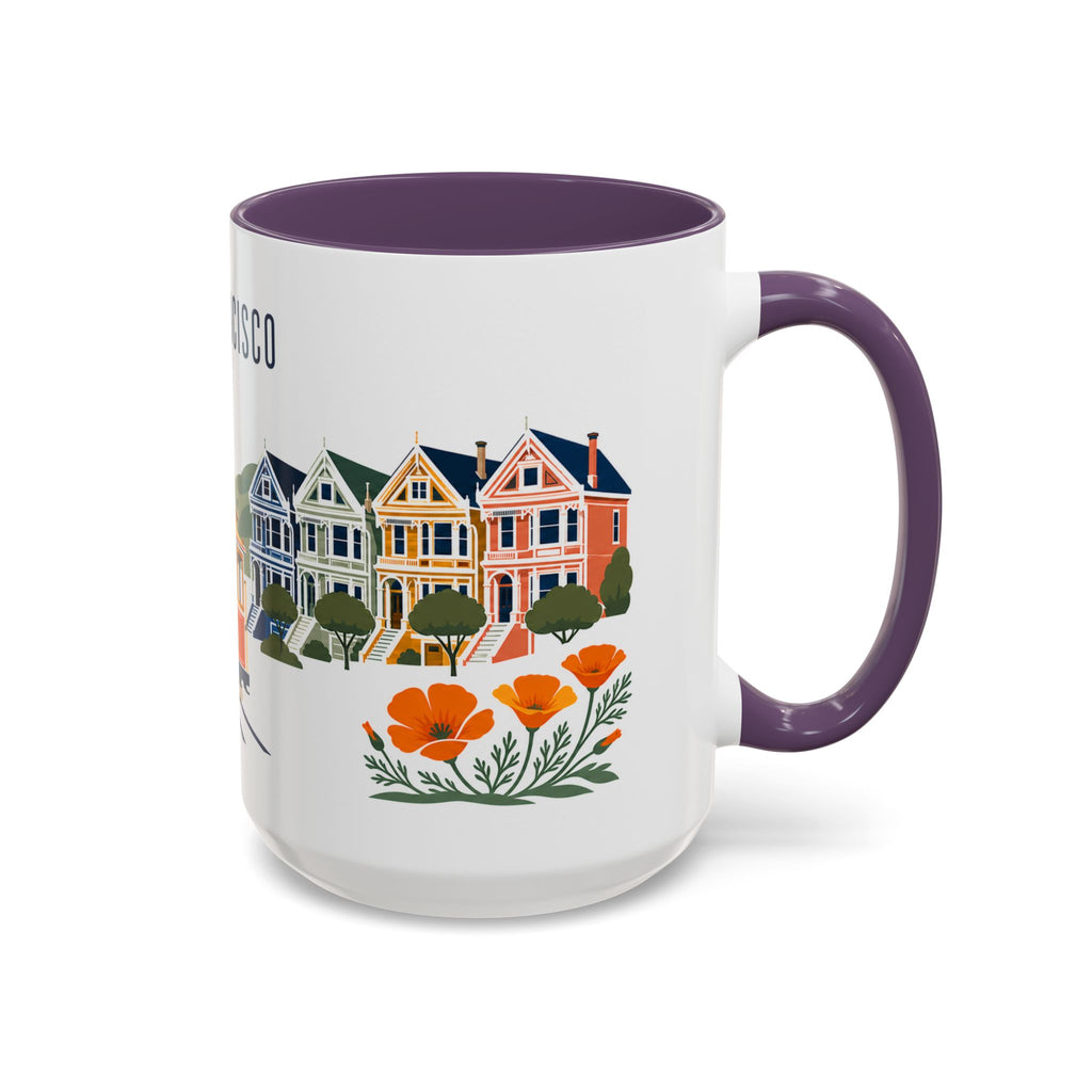 San Francisco Coffee Mug | United States Travel Souvenir | Porcelain Decal City Gift | 11oz 15oz Accent Mug