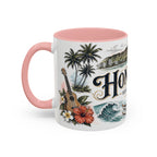 Honolulu Coffee Mug | United States Travel Souvenir | Vintage Illustrated City Gift | 11 oz 15 oz Accent Mug