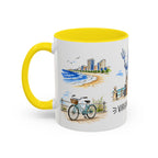 Virginia Beach Illustrated Travel Mug | City Souvenir Accent Coffee Mug | 11oz 15oz Ceramic Cup