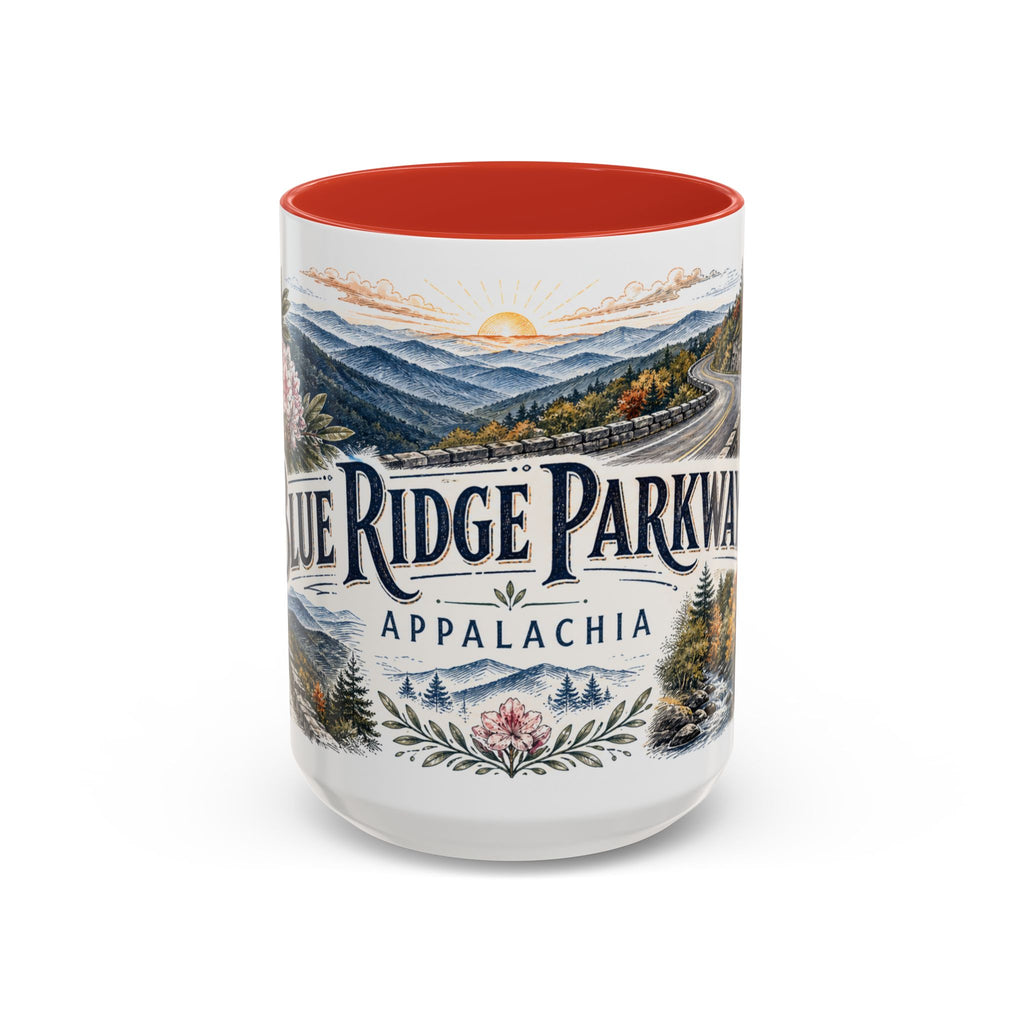 Blue Ridge Parkway Mug, Appalachia Travel Souvenir, Bucket List Gift, Accent Ceramic Coffee Mug 11oz 15oz