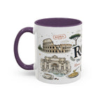 Rome Coffee Mug | Italy Souvenir Travel Gift | Accent Color Ceramic 11oz 15oz