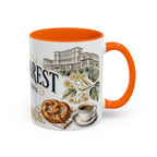 Bucharest Coffee Mug | Romania Travel Souvenir | Vintage Illustrated City Gift | 11 oz 15 oz Accent Mug