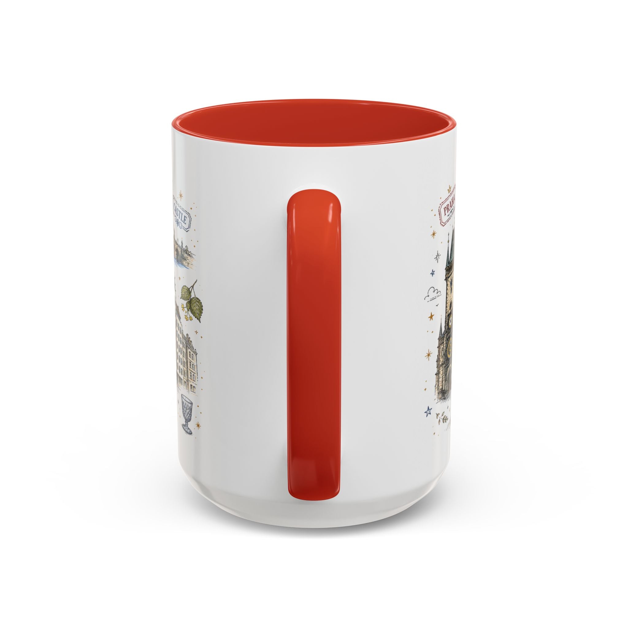 Prague Coffee Mug | Czech Republic Souvenir Travel Gift | Accent Color Ceramic 11oz 15oz