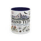 Grand Teton Coffee Mug | National Park Hiking Wyoming Gift | Accent Color Ceramic 11oz 15oz
