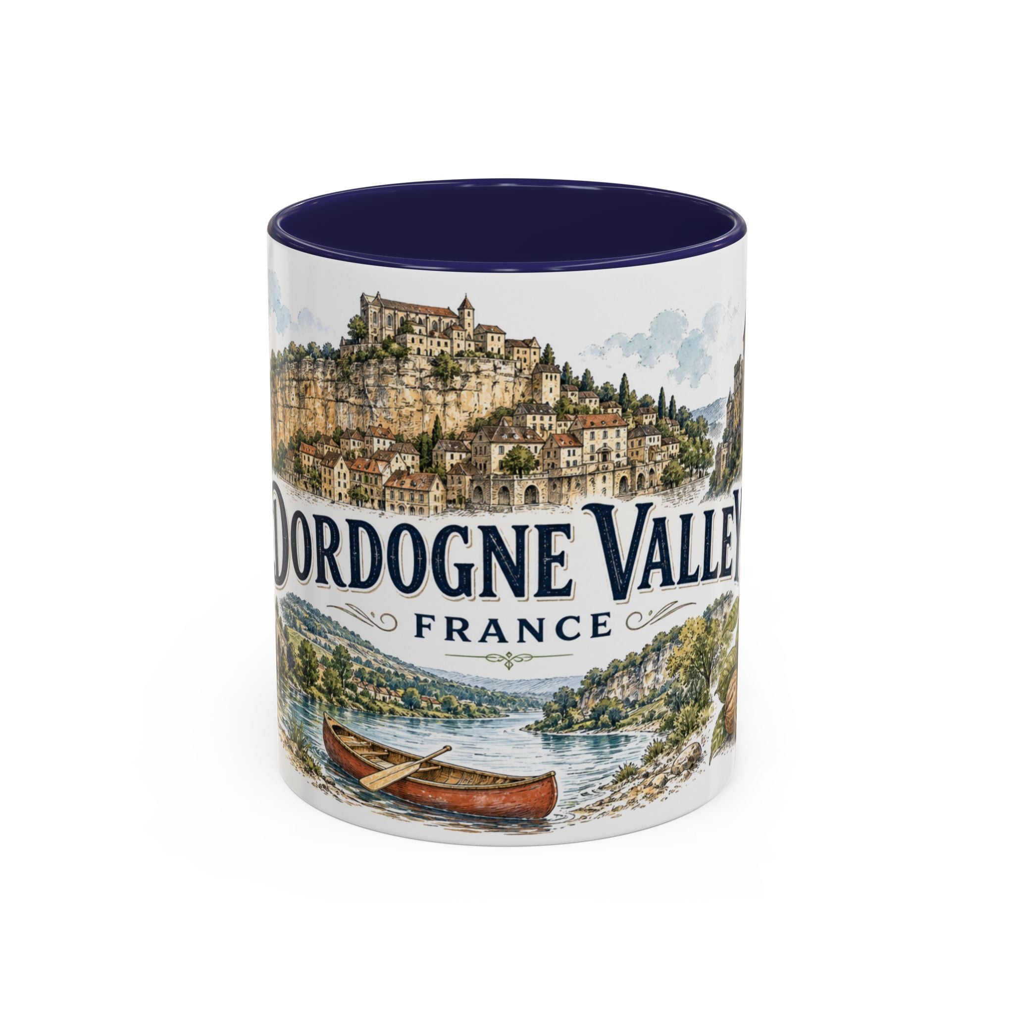 Dordogne Valley Mug, France Travel Souvenir, Bucket List Gift, Accent Ceramic Coffee Mug 11oz 15oz
