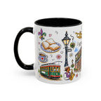 New Orleans Illustrated Travel Mug | City Souvenir Accent Coffee Mug | 11oz 15oz Ceramic Cup