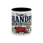 Grandpa Can Fix Anything Coffee Mug | Funny Gift From Grandkids | Accent Ceramic 11oz 15oz