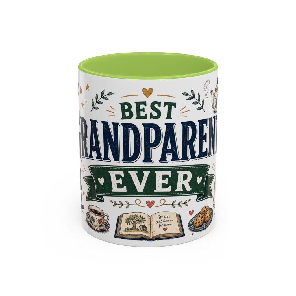 Best Grandparents Ever Coffee Mug | Gift From Grandkids | Accent Color Ceramic 11oz 15oz