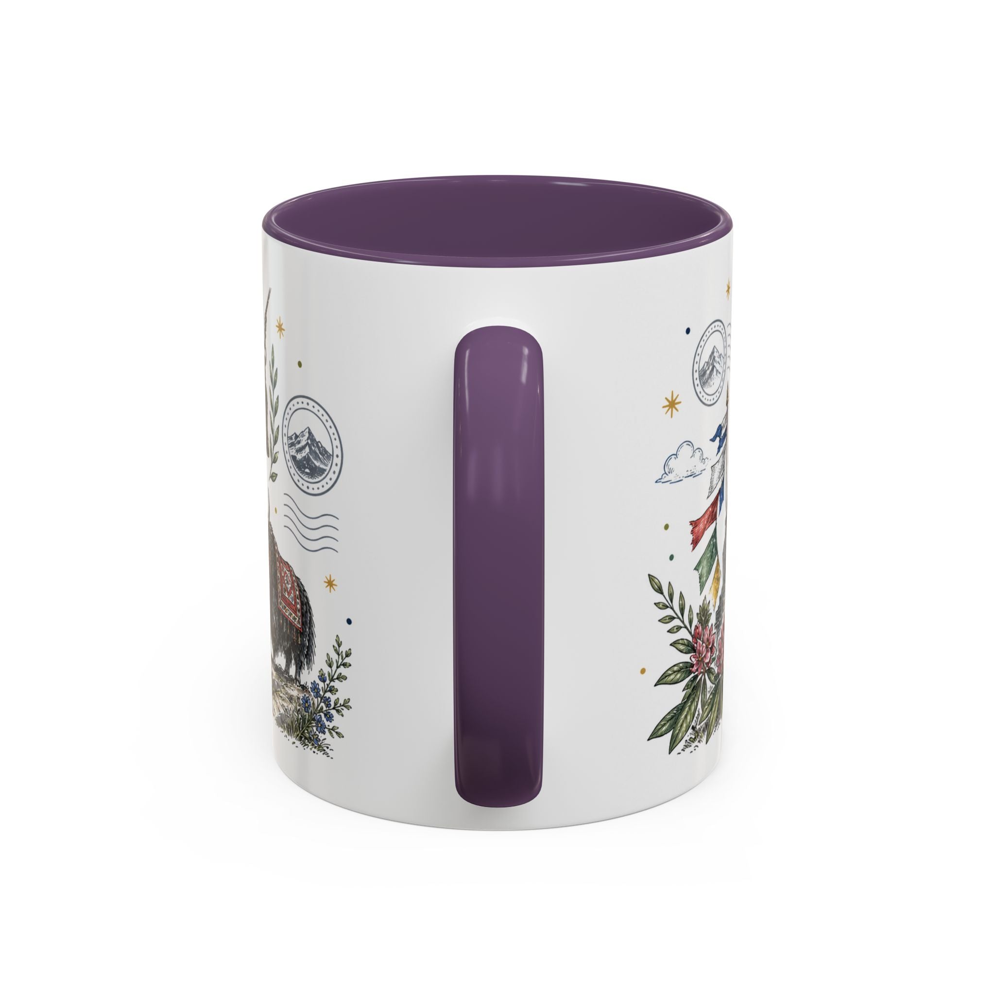 Himalaya Coffee Mug | Travel Destination Souvenir Gift | Accent Color Ceramic 11oz 15oz