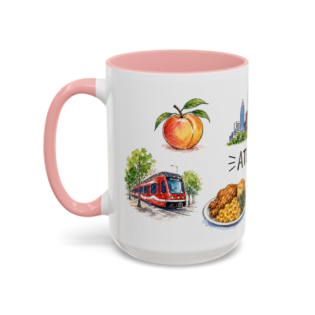 Atlanta Illustrated Travel Mug | City Souvenir Accent Coffee Mug | 11oz 15oz Ceramic Cup