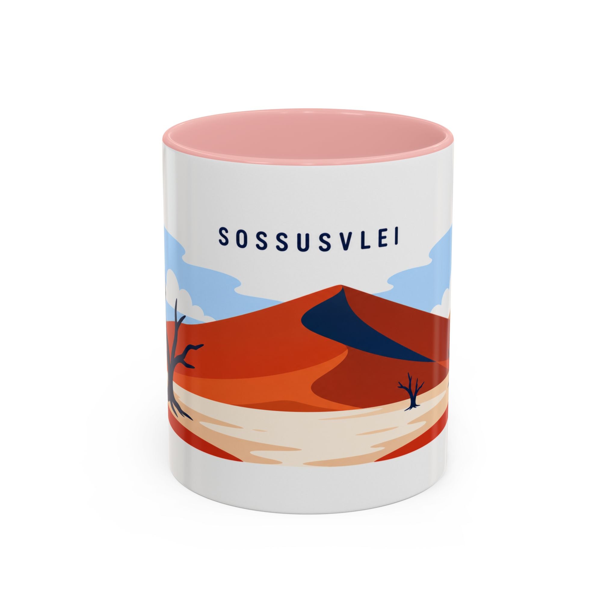 Sossusvlei Coffee Mug | Travel Destination Souvenir Gift | Accent Color Ceramic 11oz 15oz