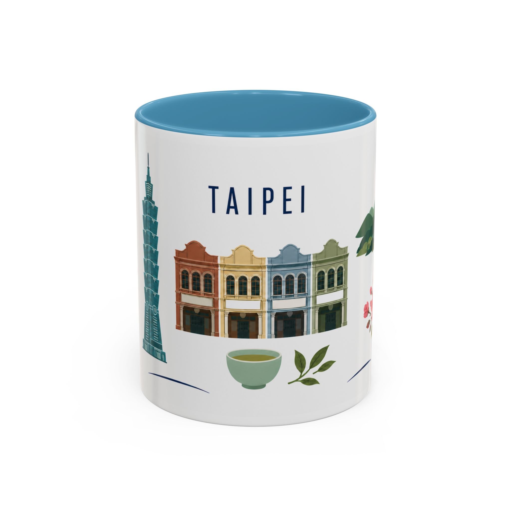 Taipei Coffee Mug | Taiwan Travel Souvenir | Porcelain Decal City Gift | 11oz 15oz Accent Mug