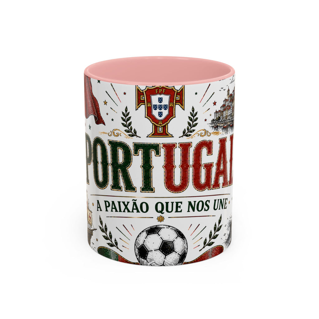 Portugal Soccer Coffee Mug | World Cup Fan Gift | Accent Color Ceramic 11oz 15oz Match Day Cup
