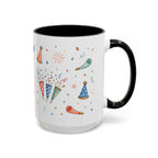 New Year Party Mug | Balloon Popper Watercolor Celebration Gift | Accent Cup 11oz 15oz
