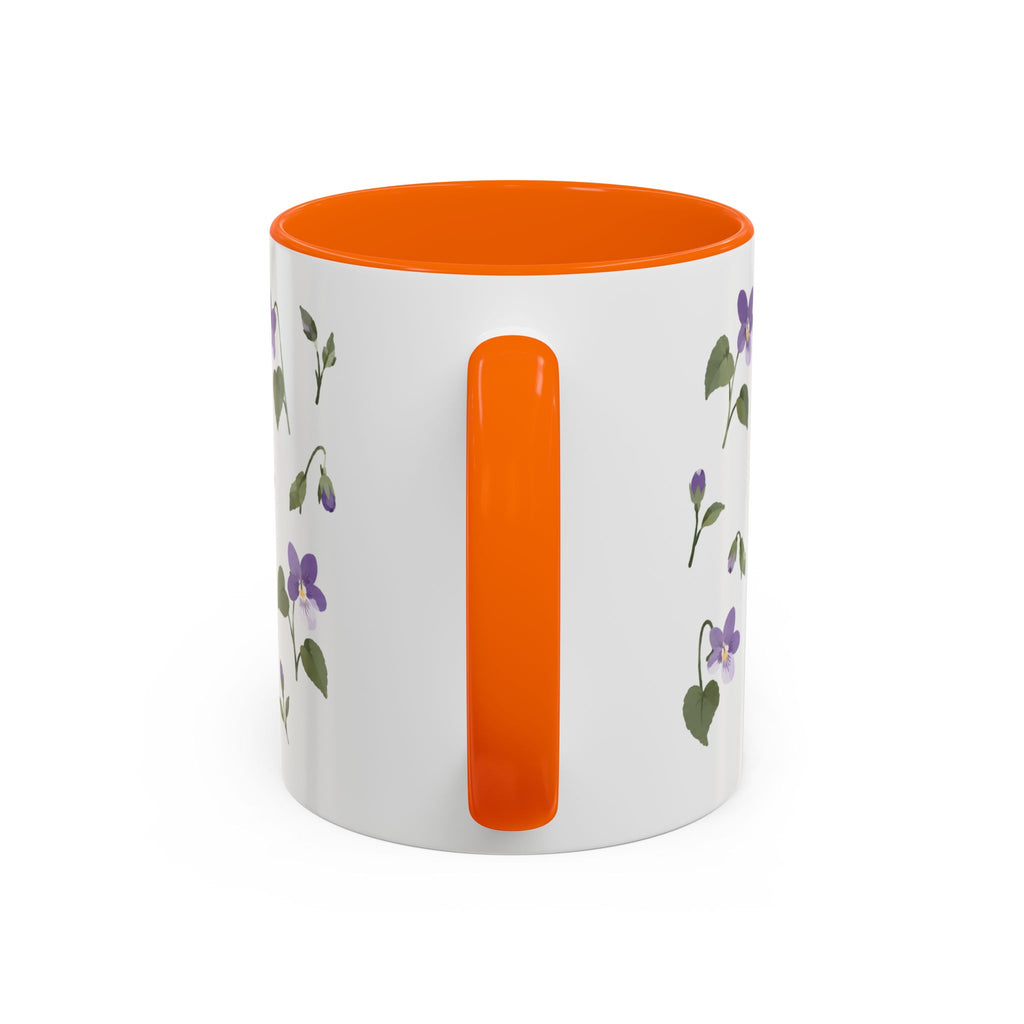 Wisconsin Wood Violet Mug, State Flower Floral Coffee Cup, 11oz Botanical Gift