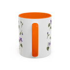 Wisconsin Wood Violet Mug, State Flower Floral Coffee Cup, 11oz Botanical Gift