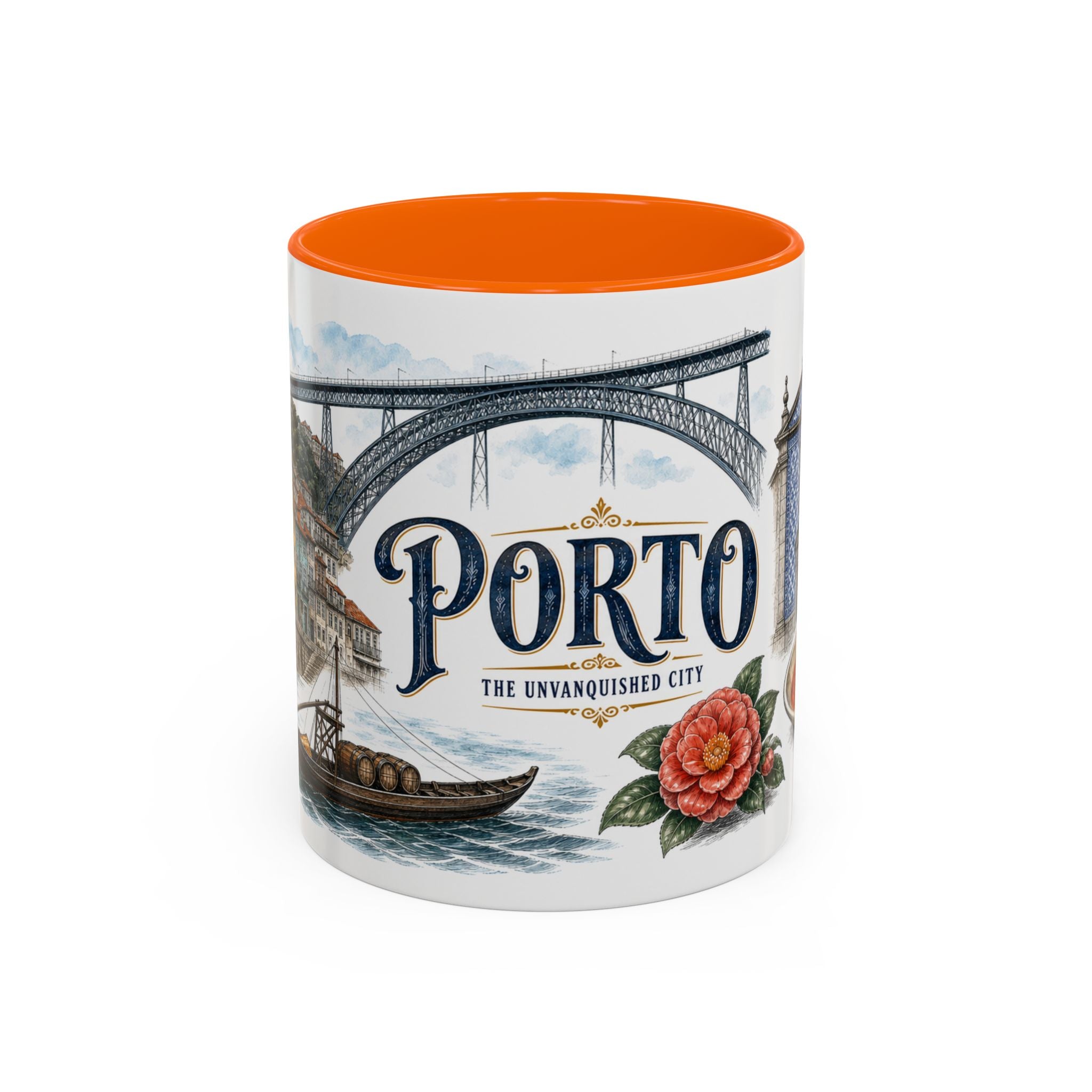 Porto Coffee Mug | Portugal Travel Souvenir | Vintage Illustrated City Gift | 11 oz 15 oz Accent Mug