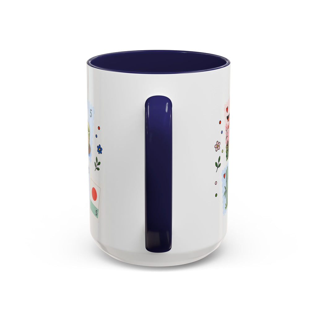Kyoto Coffee Mug | Postage Stamp Collage Mug | Travel Souvenir Accent Cup 11oz 15oz