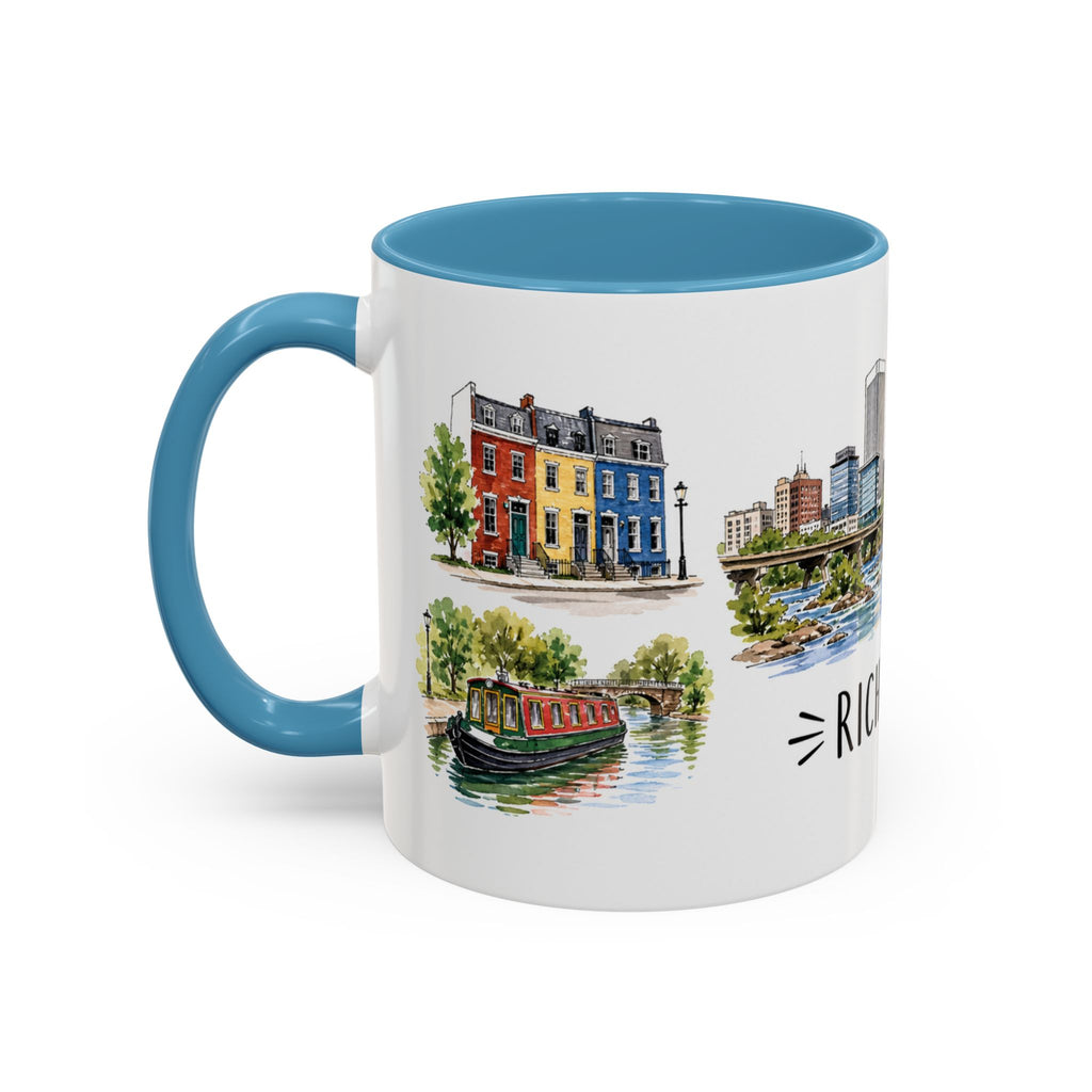 Richmond Illustrated Travel Mug | City Souvenir Accent Coffee Mug | 11oz 15oz Ceramic Cup
