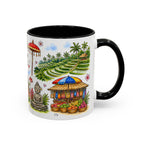Ubud Illustrated Travel Mug | City Souvenir Accent Coffee Mug | 11oz 15oz Ceramic Cup