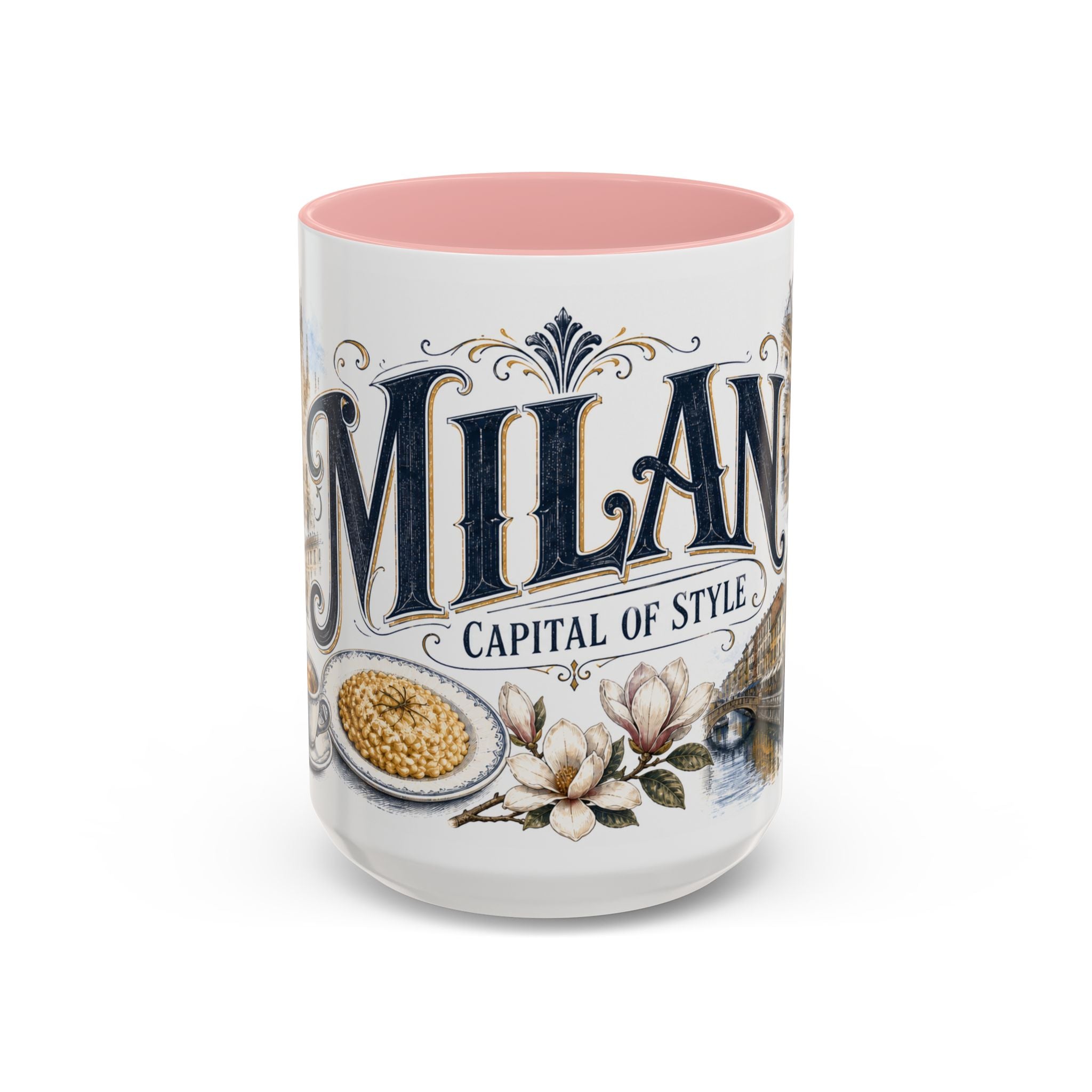 Milan Coffee Mug | Italy Travel Souvenir | Vintage Illustrated City Gift | 11 oz 15 oz Accent Mug