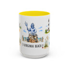 Virginia Beach Illustrated Travel Mug | City Souvenir Accent Coffee Mug | 11oz 15oz Ceramic Cup