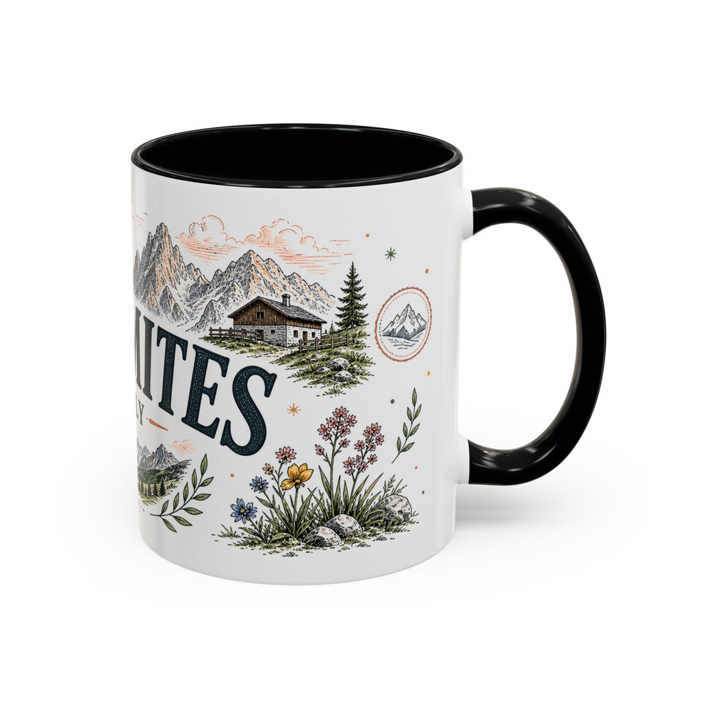 Dolomites Coffee Mug | Travel Destination Souvenir Gift | Accent Color Ceramic 11oz 15oz