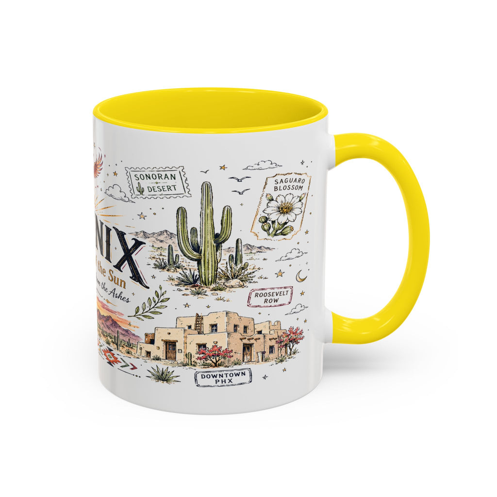 Phoenix Coffee Mug | Arizona Souvenir City Gift | Accent Color Ceramic 11oz 15oz