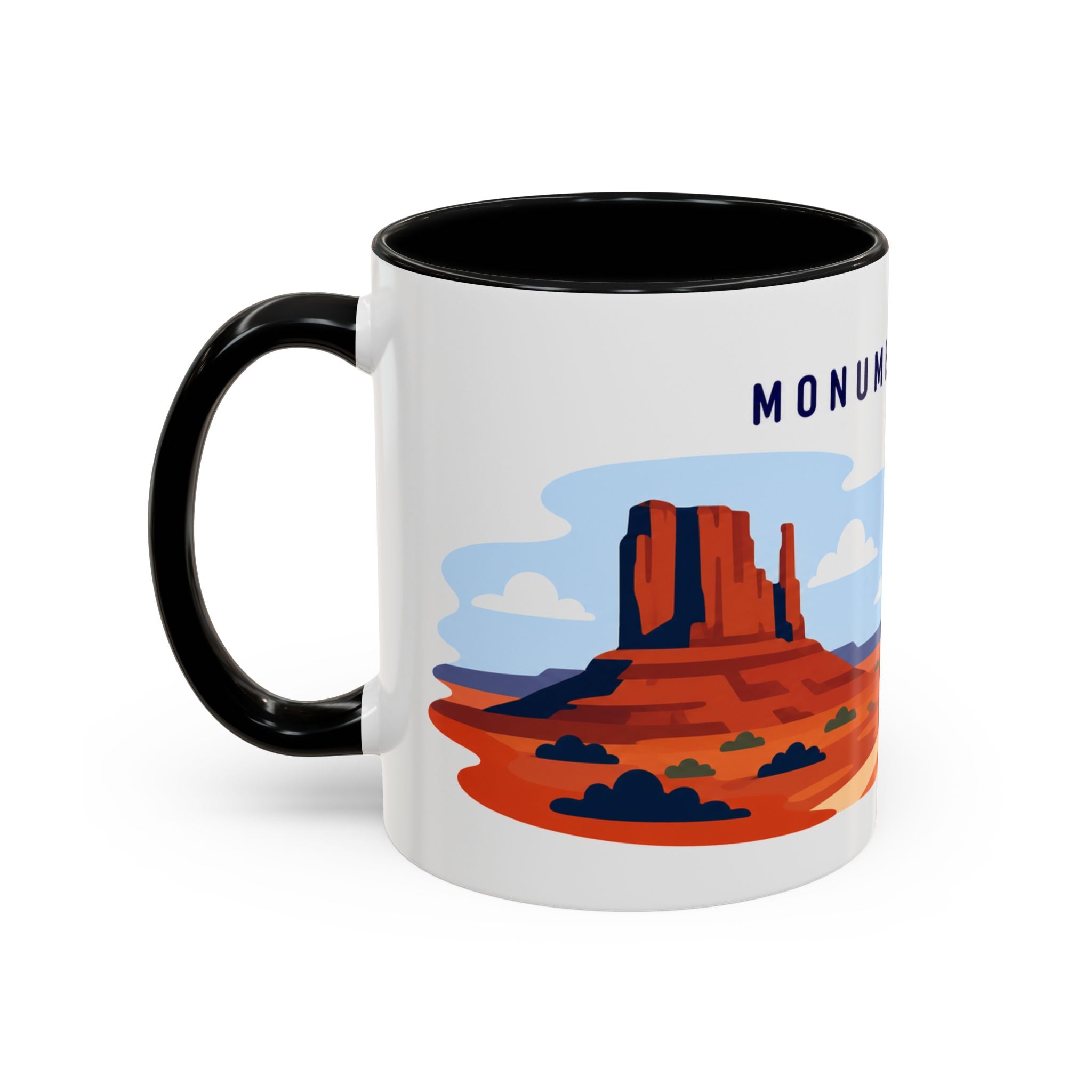 Monument Valley Coffee Mug | Travel Destination Souvenir Gift | Accent Color Ceramic 11oz 15oz