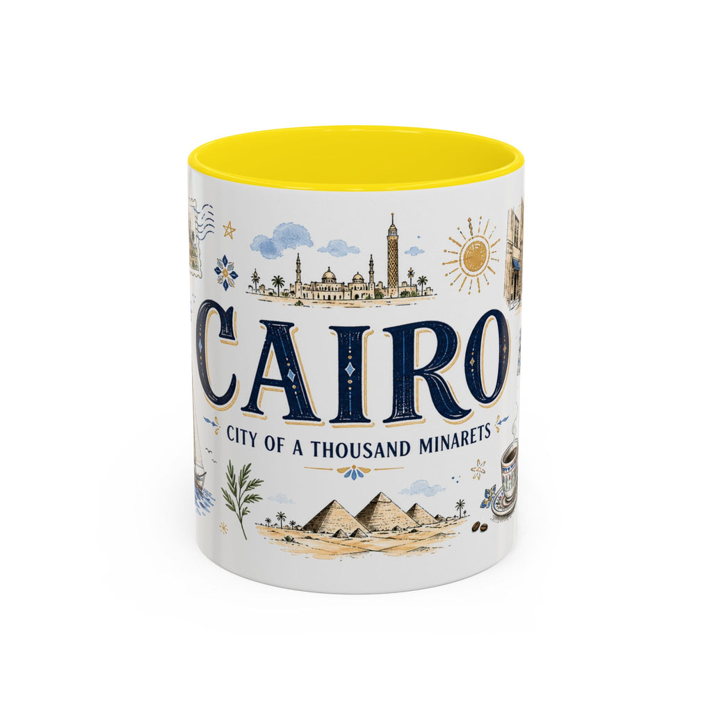 Cairo Coffee Mug | Egypt Souvenir Travel Gift | Accent Color Ceramic 11oz 15oz