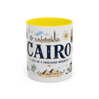 Cairo Coffee Mug | Egypt Souvenir Travel Gift | Accent Color Ceramic 11oz 15oz